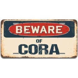 SignMission Beware of Cora Aluminum Plate Frame Aluminum in Black/Gray/Red, Size 12.0 H x 6.0 W x 0.1 D in | Wayfair A-LP-04-397 found on Bargain Bro from Wayfair for USD $14.11