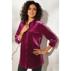 Women's The Velvet Shirt by Soft Surroundings, in Purple Potion size XS (2-4)