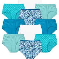 Plus Size Women's 10-Pack Pure Cotton Full-Cut Brief by Comfort Choice in Garden Pack (Size 13) Underwear found on Bargain Bro Philippines from Ellos for $49.99