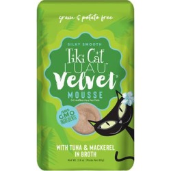 Tiki Cat Velvet Mousse Tuna & Mackerel Wet Cat Food, 2.8 oz., Case of 12, 12 X 2.8 OZ found on Bargain Bro from petco.com for USD $18.15