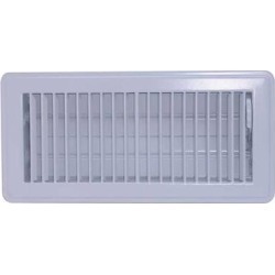 ZORO SELECT 4MJE3 Floor Register, 4 X 10, White, Steel