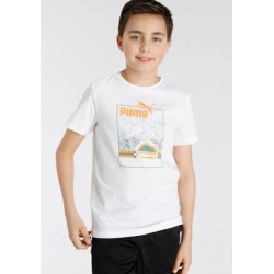 T-Shirt PUMA "ESS+ STREET ART Summer Tee B (Summe" Gr. 140, weiß Kinder Shirts T-Shirts