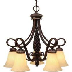 Golden Lighting Bronze Finish Steel 5-light Torbellino Nook Chandelier