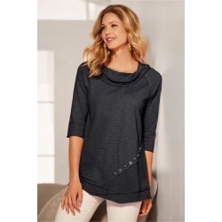 Women's Chrissie Tunic Top by Soft Surroundings, in Black size XS (2-4)