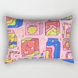 Juice Box Print Rectangular Pillow by Doodle By Meg - Small (17" x 12")