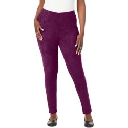 Plus Size Women's Faux Suede Leggings by Jessica London in Dark Berry (Size 2X) found on Bargain Bro Philippines from Ellos for $39.99