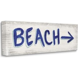 Stupell Industries Beach This Way Arrow Sign Blue White Word Design Canvas Wall Art found on Bargain Bro Philippines from Overstock for $37.99