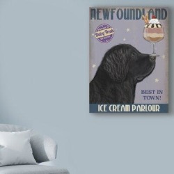 Winston Porter 'Newfoundland Ice Cream' Vintage Advertisement on Wrapped Canvas & Fabric in Black/Blue/Indigo | Wayfair found on Bargain Bro from Wayfair for USD $45.59