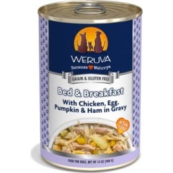Weruva Classics Bed & Breakfast with Chicken, Egg, Pumpkin & Ham in Gravy Wet Dog Food, 14 oz., Case of 12, 12 X 14 OZ