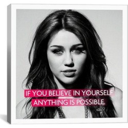 Winston Porter Icons, Heroes & Legends Miley Cyrus Quote Photographic Print on Canvas & Fabric in Black/White | Wayfair 4132-1PC3-26x26 found on Bargain Bro from Wayfair for USD $64.59