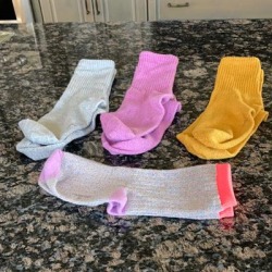 J. Crew Accessories | Crewcuts Socks 4 Prs | Color: Pink/Purple | Size: Osg found on Bargain Bro from poshmark, inc. for USD $7.60