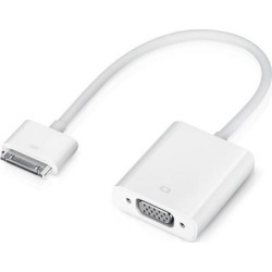 4XEM Apple 30 Pin to VGA Adapter for Apple iPhone/iPad/iPods with 30pin connecti - Black - L