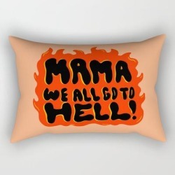 We All Go To Hell Rectangular Pillow by Doodle By Meg - Small (17" x 12")