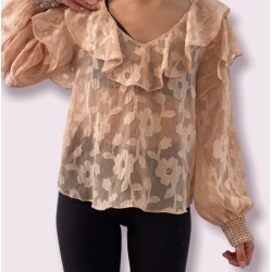 Zara Tops | Floral Zara Blouse | Color: Pink | Size: Xs found on Bargain Bro from poshmark, inc. for USD $6.08
