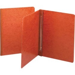 Smead 81752 8 1/2" x 11" Red PressGuard Side Opening Report Cover with Prong Fasteners - 3" Capacity, Letter