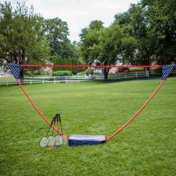 Triumph Sports USA Triumph Patriotic Portable Badminton Set w/ Freestanding Base Sets Up On Any Surface In Seconds Vinyl/Metal/Fabric | Wayfair found on Bargain Bro from Wayfair for USD $51.02