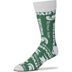 "For Bare Feet Michigan State Spartans Wall to Crew Socks"