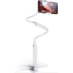 zhutreas Phone Holder Bed Gooseneck Mount - Flexible Arm 360 Mount Clip Bracket Clamp Stand in White, Size 33.4 H x 3.9 W x 11.5 D in | Wayfair found on Bargain Bro Philippines from Wayfair for $66.03