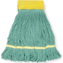 TOUGH GUY 1TYN8 4-Ply Antimicrobial Cotton Yarn Wet Mop, Looped, Green found on Bargain Bro from Zoro Tools Industrial Supplies for USD $4.37