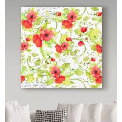 Winston Porter Anjelien Poppy Pattern I' Graphic Art Print on Wrapped Canvas & Fabric in Red, Size 24.0 H x 24.0 W x 2.0 D in | Wayfair found on Bargain Bro from Wayfair for USD $59.27