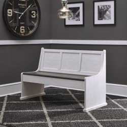 Allyson Park Wirebrushed White Charcoal 56 Inch Nook Bench