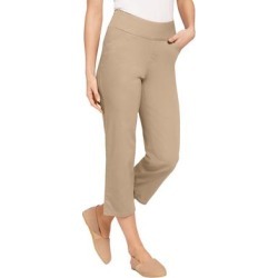 Plus Size Women's Pull-On Denim Capri by Woman Within in New Khaki (Size 28 WP) found on Bargain Bro from fullbeauty for USD $22.79