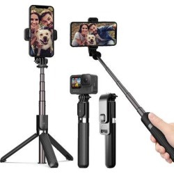 ATS Selfie Stick Tripod, Extendable Aluminum Alloy Cell Phone Tripod Stand w/ Wireless Remote, Compatible w/ Iphone 12/11/XR/X/8/7/6/Pro/Max/Plus found on Bargain Bro Philippines from Wayfair for $59.35