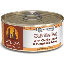 Weruva Classics Wok the Dog With Chicken, Beef & Pumpkin in Gravy Wet Dog Food, 5.5 oz., Case of 24, 24 X 5.5 OZ