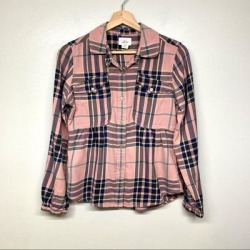 Levi's Tops | Levis Womens Plaid Button Down Blouse Size S | Color: Gray/Pink | Size: S
