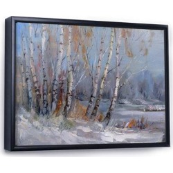 Millwood Pines Winter Birches Forest II - on Metal in Gray/Green/Orange, Size 16.0 H x 32.0 W x 1.0 D in | Wayfair F473778E3044426789F69D49FF6E443E found on Bargain Bro Philippines from Wayfair for $67.15