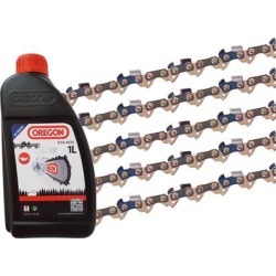 5 x Gardexx chaîne de scie pour Lidl,FLORABEST, grizzly fhe 550 + 1 litre d'huile de chaîne