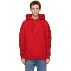Red Embroidered Logo Hoodie - Red - we11done Sweats