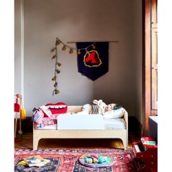 Oeuf Perch Toddler Bed in White/Walnut