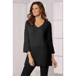 Women's Packable Travel Tunic Top by Soft Surroundings, in Black size XS (2-4)