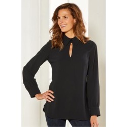 Women's Pauletta Pullover Top by Soft Surroundings, in Black size XS (2-4)