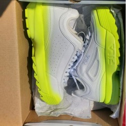Converse Shoes | New! Women Whitehighlighter Yellow Fila Shoes In A Size 8.5 | Color: White/Yellow | Size: 8.5