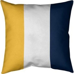 East Urban Home Nashville Hockey Striped Pillow Cover Leather/Suede in Blue/White, Size 26.0 H x 26.0 W x 2.0 D in | Wayfair found on Bargain Bro from Wayfair for USD $102.59
