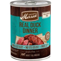 Merrick Real Grain Free Duck Dinner Canned Dog Food, 12.7 oz.
