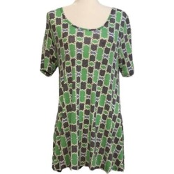 Lularoe Tops | Argyle Side Slit Top Green, Grey, & Blue Lularoe Perfect Tee | Color: Gray/Green | Size: S found on Bargain Bro from poshmark, inc. for USD $22.80