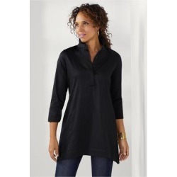Women's Portia Tunic Top by Soft Surroundings, in Black size XS (2-4)