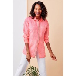 Women's Petites Pool Party Shirt by Soft Surroundings, in Bright Coral size PS (6-8)