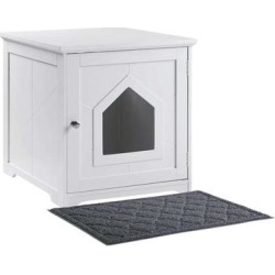 UniPaws White Indoor Cat House with Mat, 19