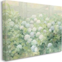 Winston Porter Floral Blue Hydrangea Garden Farmhouse Painting by Julia Purinton - Graphic Art Print Canvas & Fabric in White | Wayfair found on Bargain Bro from Wayfair for USD $104.11
