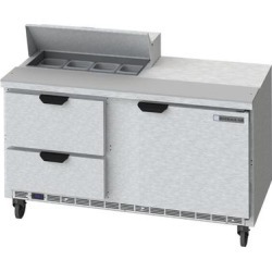 Beverage Air SPED60-08-2 60" 1 Door 2 Drawer Refrigerated Sandwich Prep Table