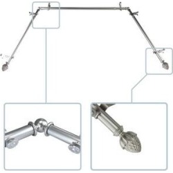 InStyleDesign Seed 13/16" Bay curtain rod 20"-36", 38"-72" (Satin Nickel)(Metal)