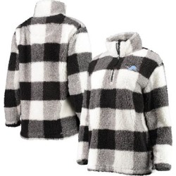 Women's G-III 4Her by Carl Banks Black Detroit Lions Sherpa Plaid Quarter-Zip Jacket found on Bargain Bro from nflshop.com for USD $75.99