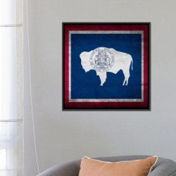 Winston Porter Wyoming Flag, Cracks Graphic Art on Canvas & Fabric in Gray, Size 12.0 H x 37.0 W x 1.5 D in | Wayfair FLG523-1PC6-12x12 found on Bargain Bro from Wayfair for USD $44.07