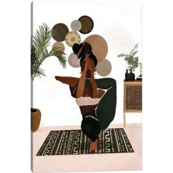 East Urban Home Balance by Bria Nicole - Graphic Art Print Canvas & Fabric in Black/Brown/Green, Size 26.0 H x 18.0 W x 1.5 D in | Wayfair found on Bargain Bro Philippines from Wayfair for $72.83