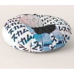 Scum - Sad Japanese Anime Aesthetic Floor Pillow by Poser_boy - ROUND - 30" x 30"