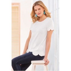 Women Alzeta Top by Soft Surroundings, in White size 1X (18-20)